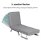 Folding Sofa Convertible Armchair Lounge Couch with Soft Back Cushion and 5 Back Reclining Angles